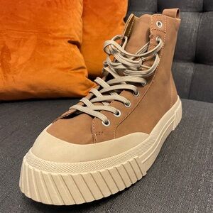 ZARA Men Hightop Brown Sneakers NWT